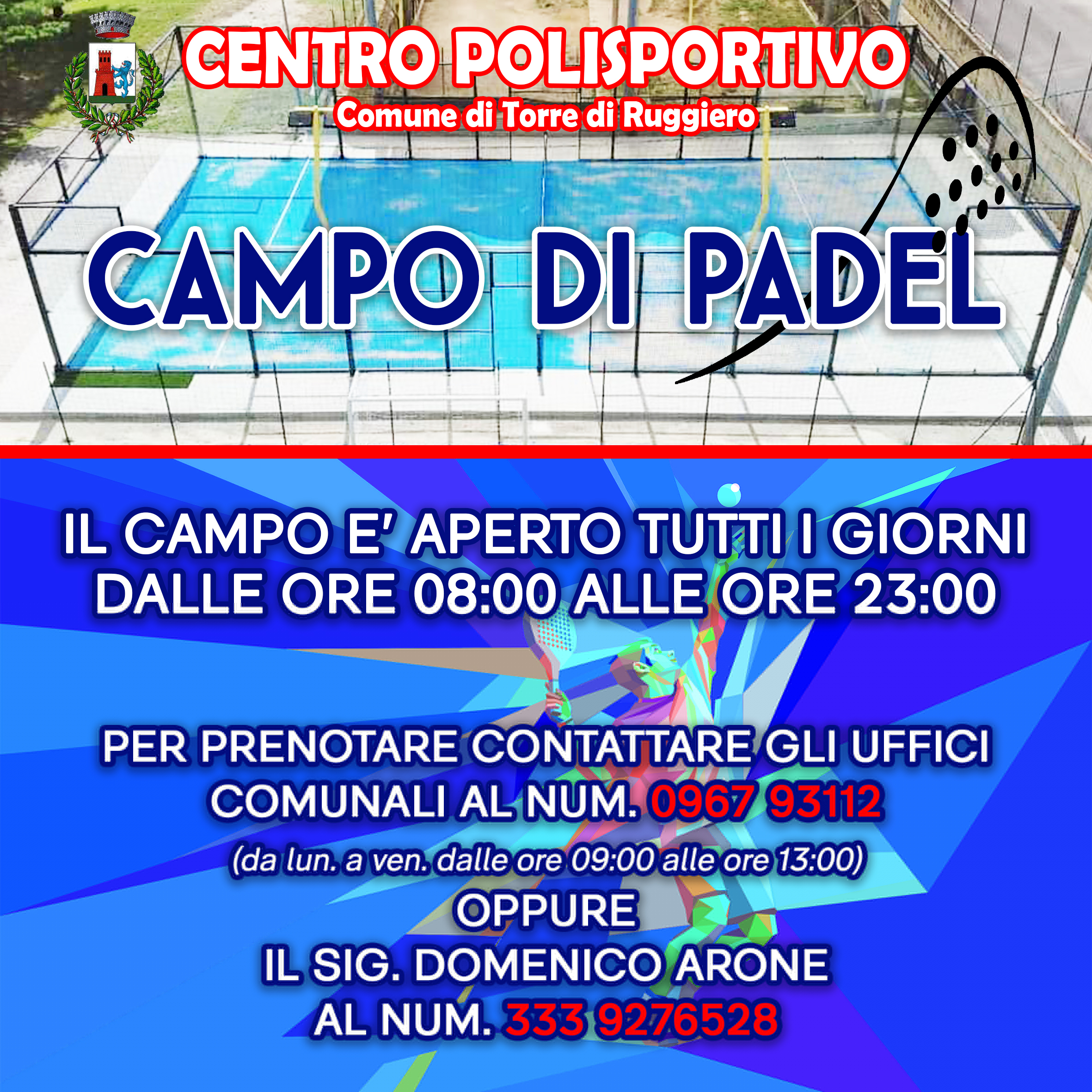 Avviso utilizzo Campo di Padel.